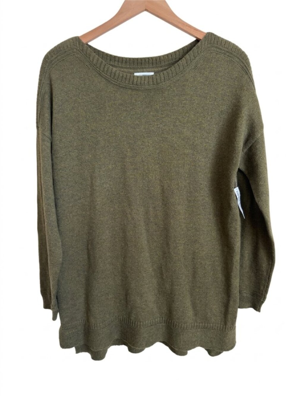 Old Navy Boat Neck Tunic Sweater Women's Large Olive Green Long Sleeve NWT